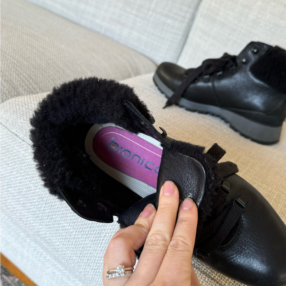 Bionic Women's Black Leather Boots Size 7.5 - Picture 7 of 10
